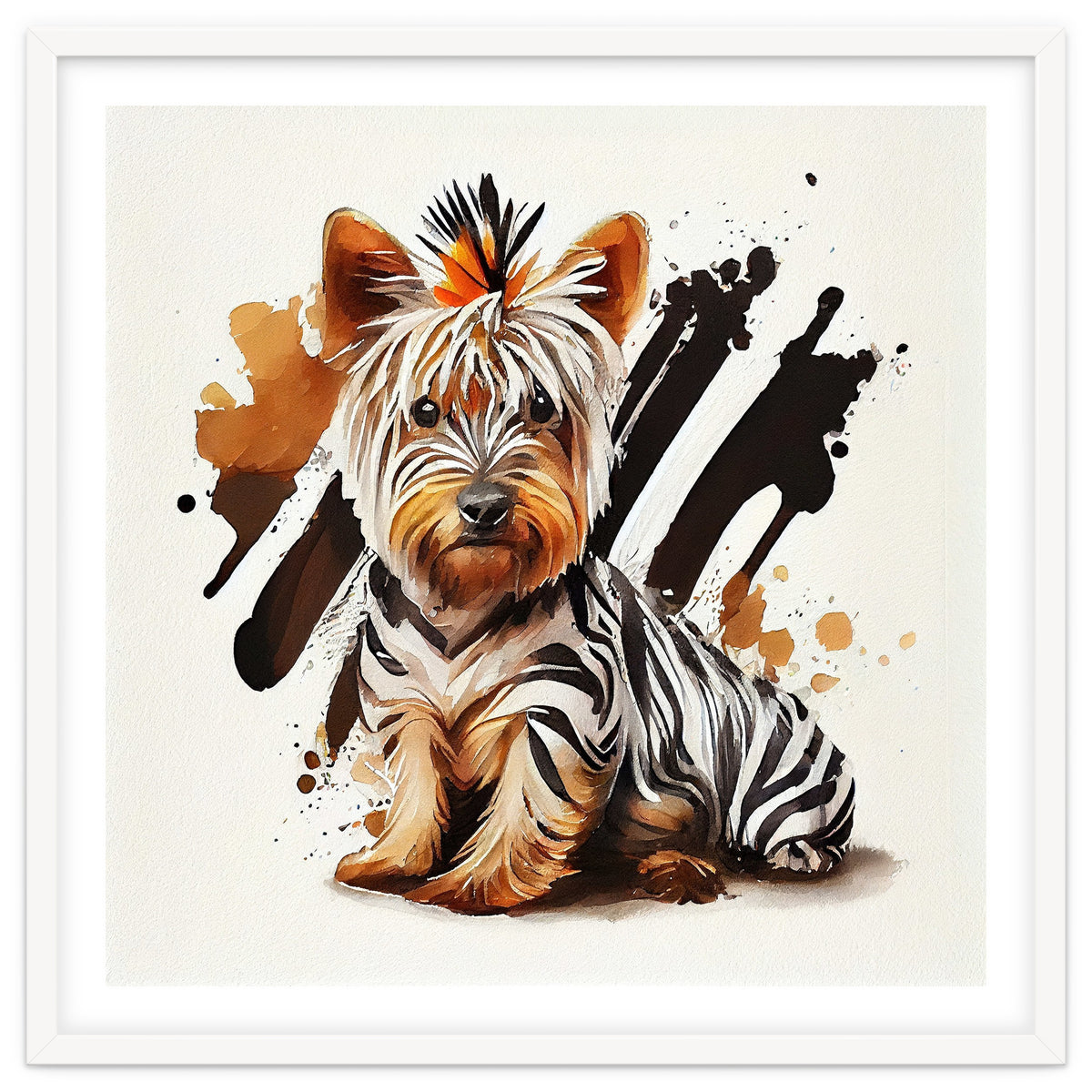 Watercolor Yorkshire Terrier Dog