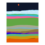 Iceland, Abstract Nature Travel Landscape, Eclectic Rainbow Retro Concept, Colorful Boho Modern Contemporary (Print Only) thumbnail