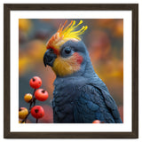Cockatoo Parrot With Orange Crest And Berries thumbnail
