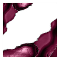 Burgundy & Silver Agate Texture 08  (Print Only)