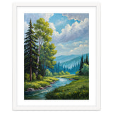 Serene Mountain River Landscape Oil Painting thumbnail