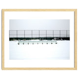 Bench with no people in snowy winter thumbnail