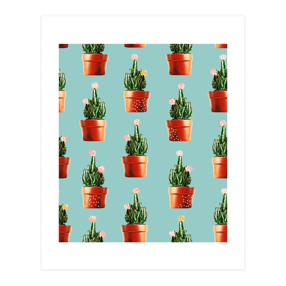 Cactus in Copper Pots #society6 #decor #buyart (Print Only)