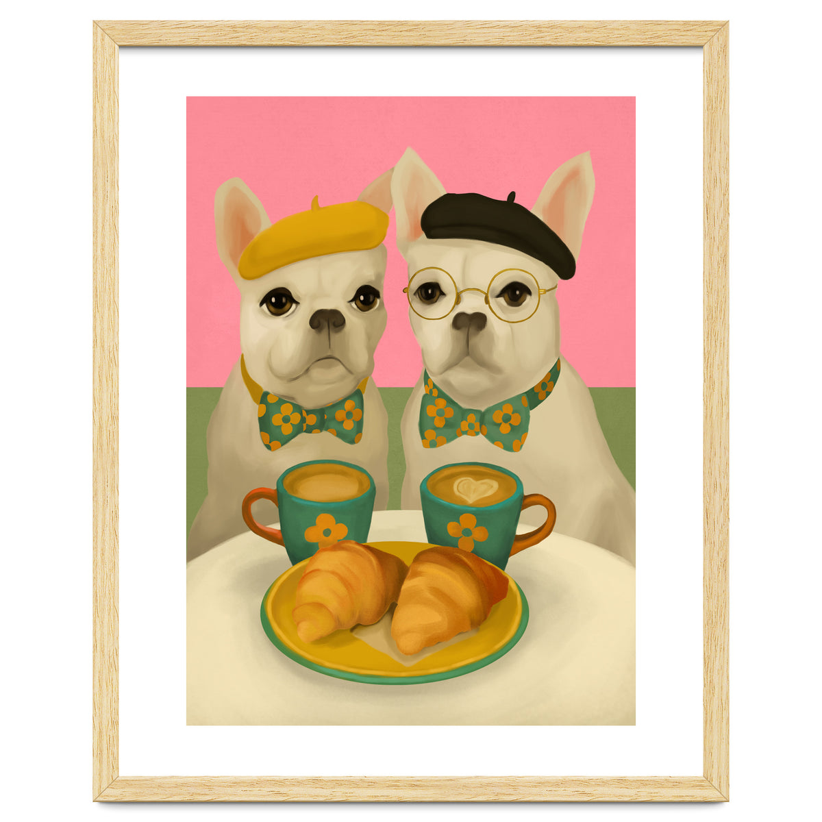 French Bulldogs At Breakfast Café