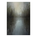 Ethereal Rainy Lake Forest Oil Painting (Print Only) thumbnail