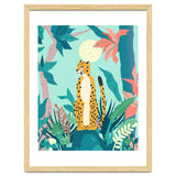 Leopard Forest, Pastel Tropical Jungle Nature Botanical, Moon Eclectic Colorful Wild Animals Boho thumbnail