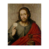 Juan de Juanes / 'The Saviour', 1545-1550, Spanish School, Oil on panel, 73 cm x 49 cm, P00845. (Print Only) thumbnail