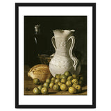 Luis Egidio Meléndez: 'Still Life with Small Pears, Bread, White Pitcher, Glass Bottle, and.., 1760. thumbnail