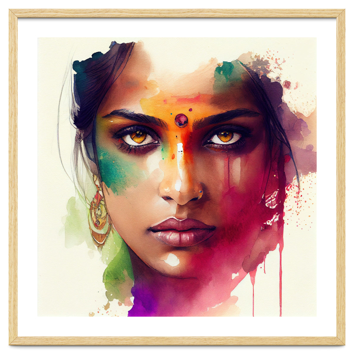 Watercolor Hindu Woman #2