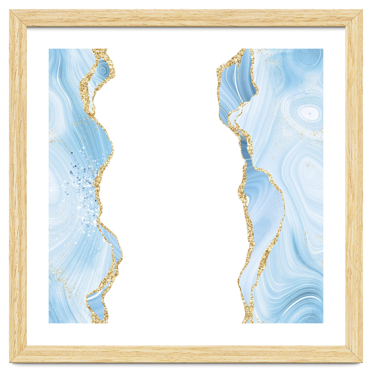 Blue & Gold Glitter Agate Texture 08