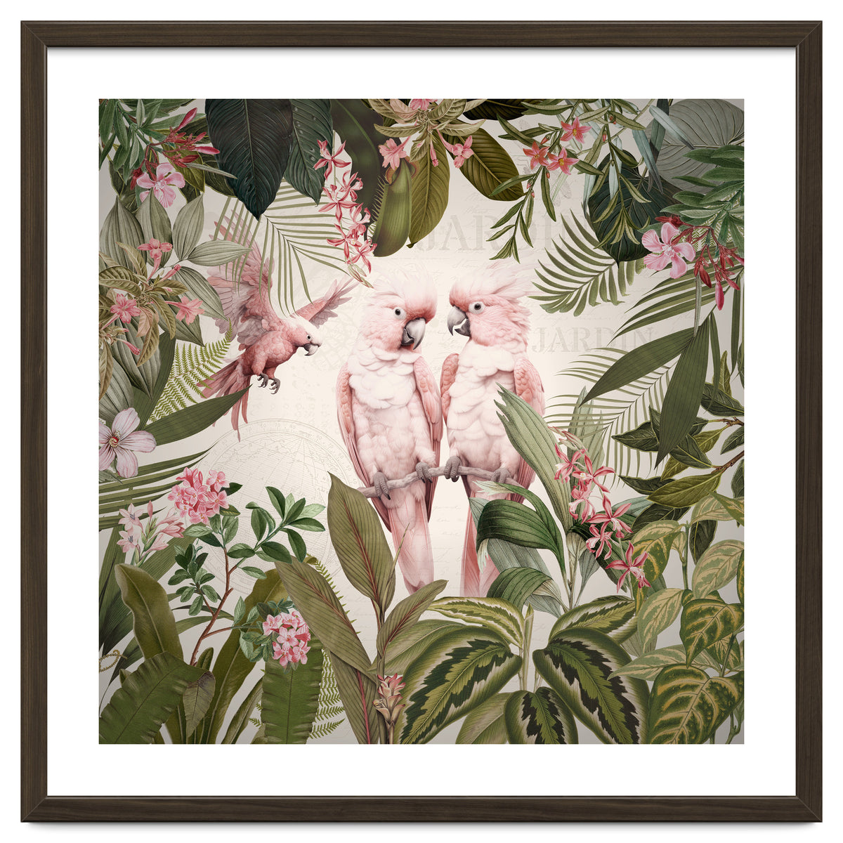 Pink Parrots Exotic Rainforest