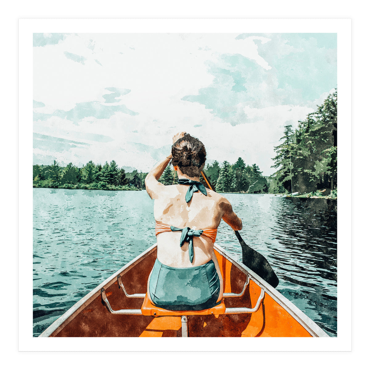 Row Your Own Boat | Woman Empowerment Confidence Painting | Positive Growth Mindset Boho Adventure (Print Only)