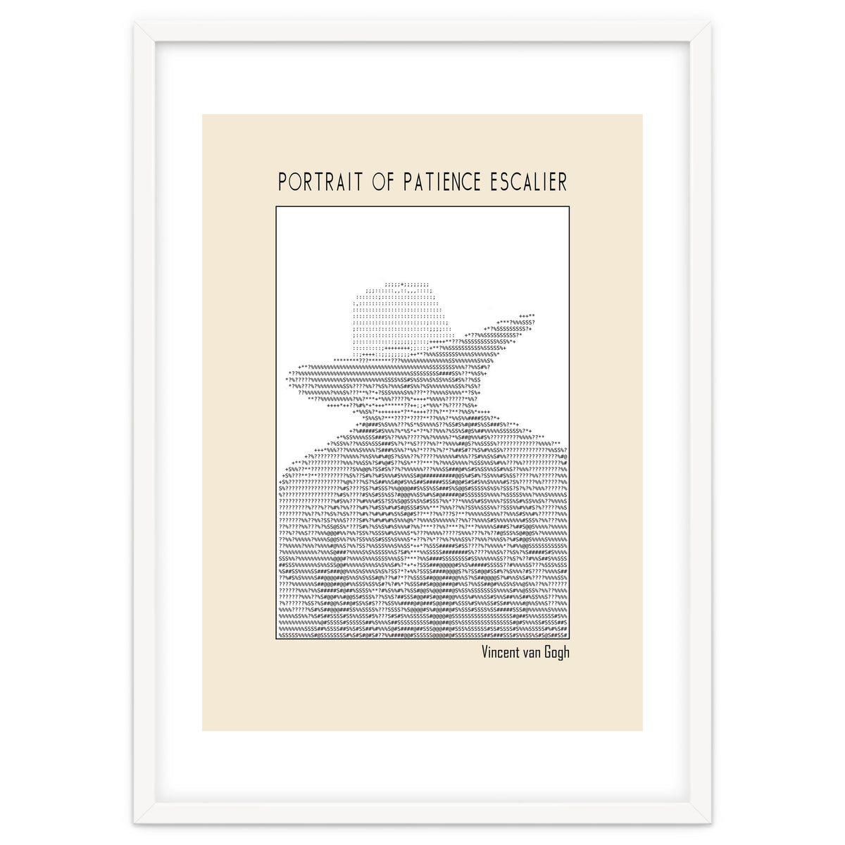 Portrait Of Patience Escalier Vincent Van Gogh Ascii Art