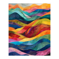 Vibrant Abstract Ribbon Landscape Art (Print Only)