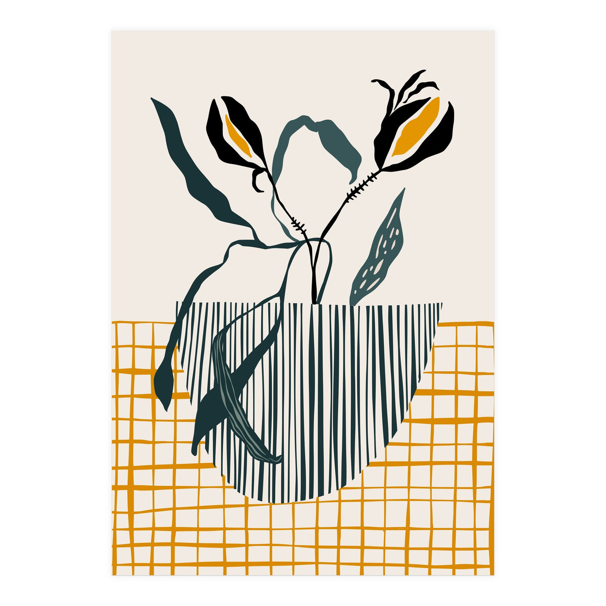 Midcentury plant pot light (Print Only)