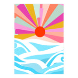 Boho Sunrise, Bohemian Abstract Landscape Nature, Colorful Illustration Ocean Sea Beach Summer, Positive Vibes Mindset (Print Only) thumbnail