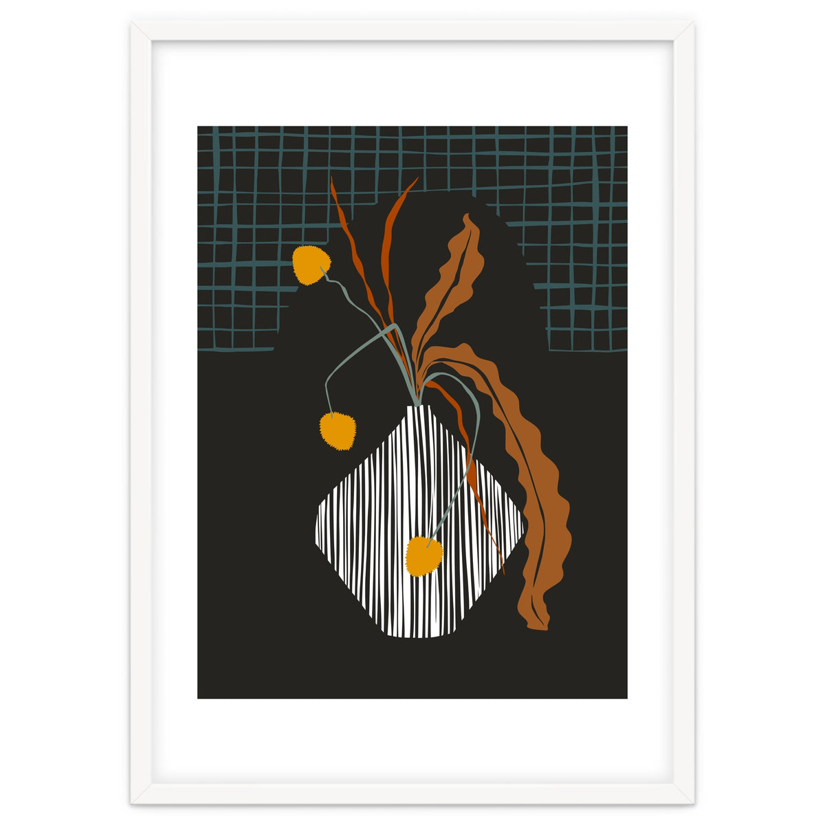 Midcentury ikebana dark