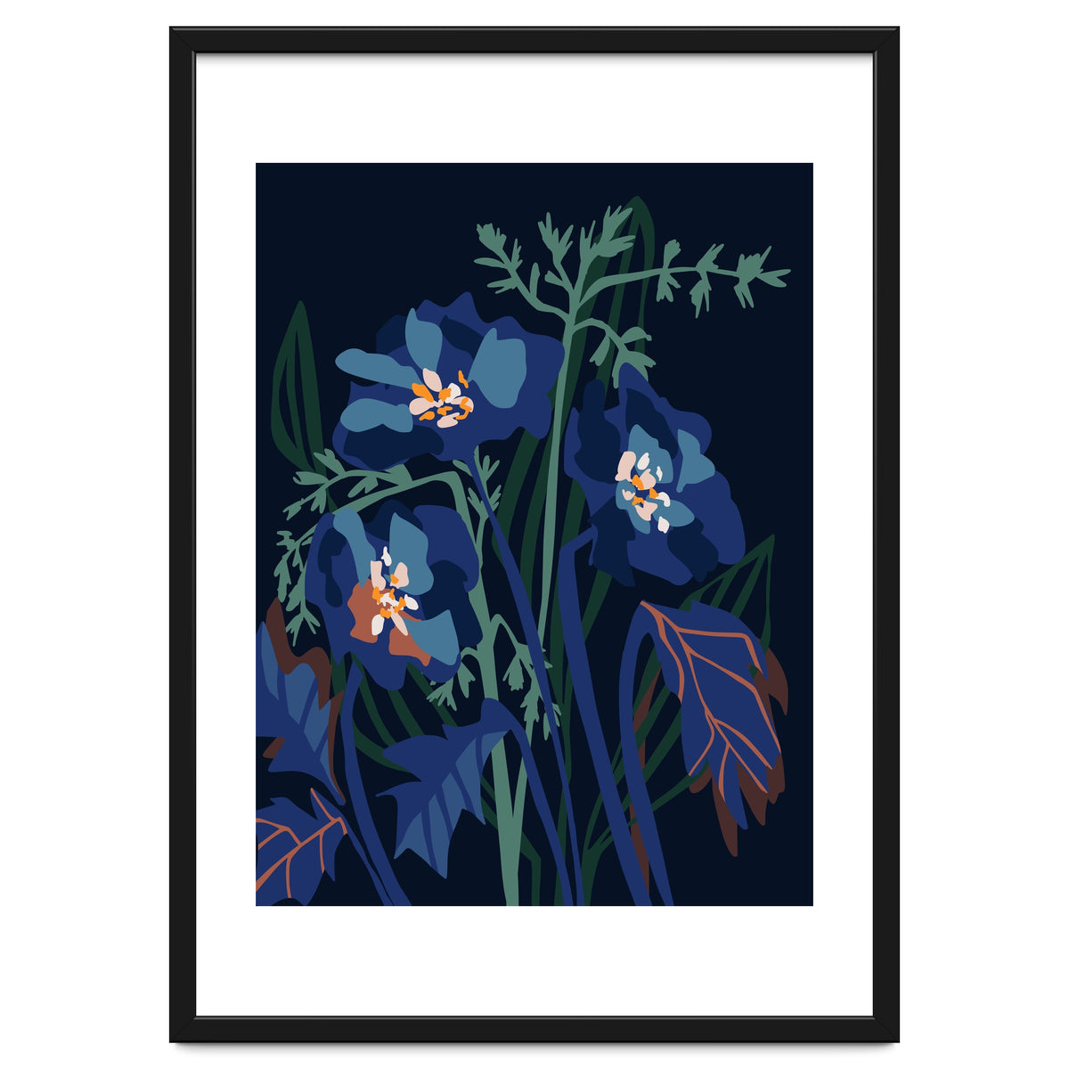 Wild Flowers Dark Midnight