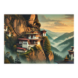 Vintage Bhutan, Mountain Monasteries Poster (Print Only) thumbnail