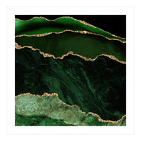Green & Gold Agate Texture 02  (Print Only)