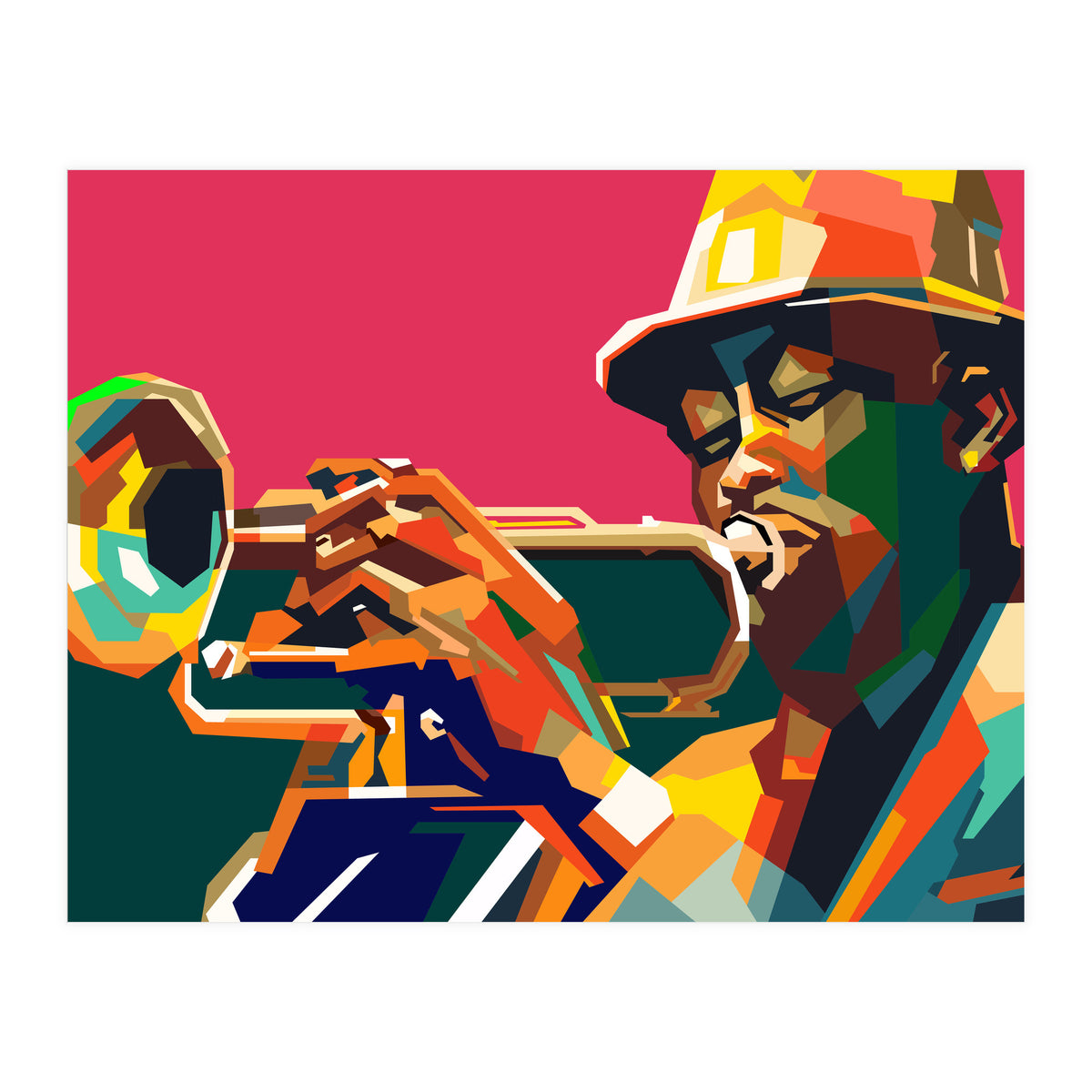 Jazz Trumpet Musician Pop Art Wpap (Print Only)