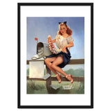 Countryside Pinup Girl Posing On A Fence With Love Letters And A Full Mailbox thumbnail
