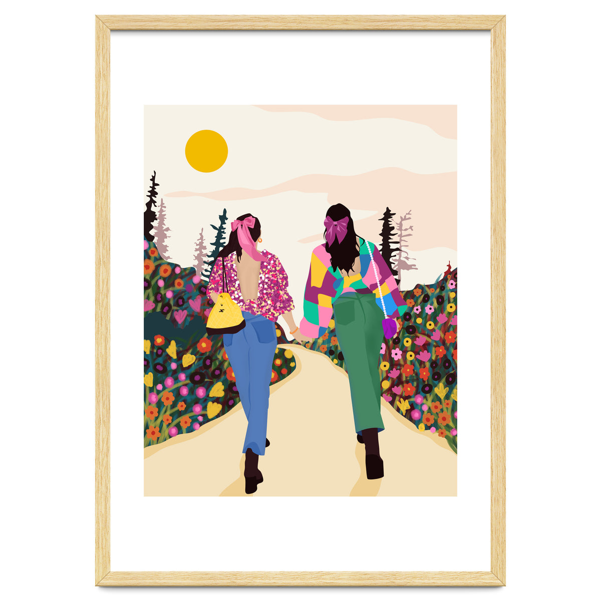 Besties, Best Friends Friendship Fashion, Girl Power Empower Bohemian Travel Companion Soulmates Gift