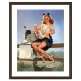Countryside Pinup Girl Posing On A Fence With Love Letters And A Full Mailbox thumbnail