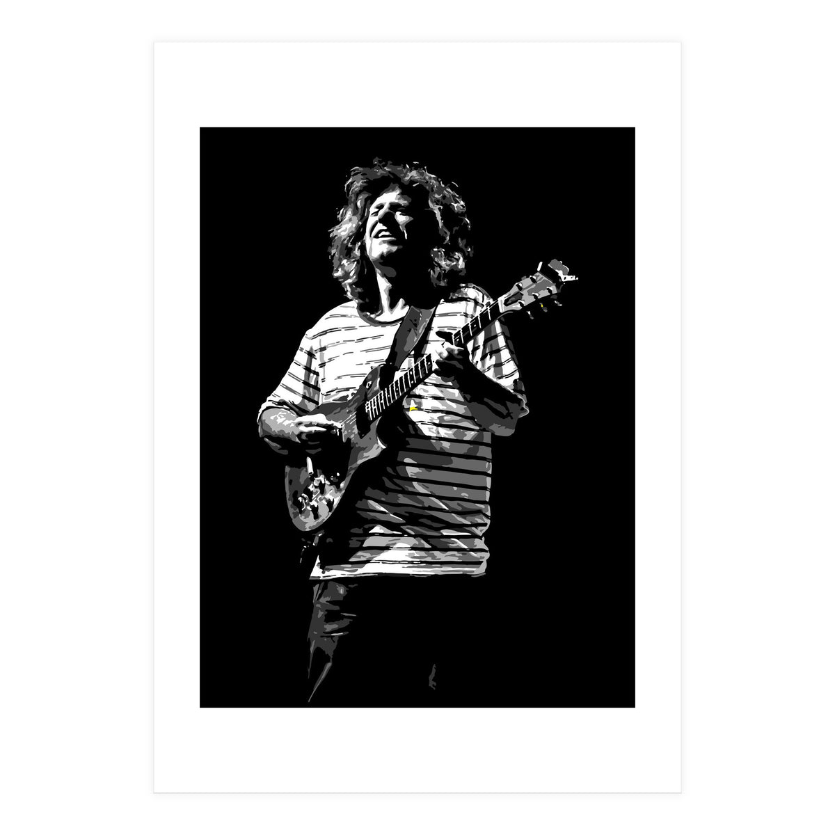 Pat Metheny American Jazz Guitarist Legend in Monochrome (Print Only)