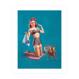 Pinup Girl Bathing A Dog (Print Only) thumbnail
