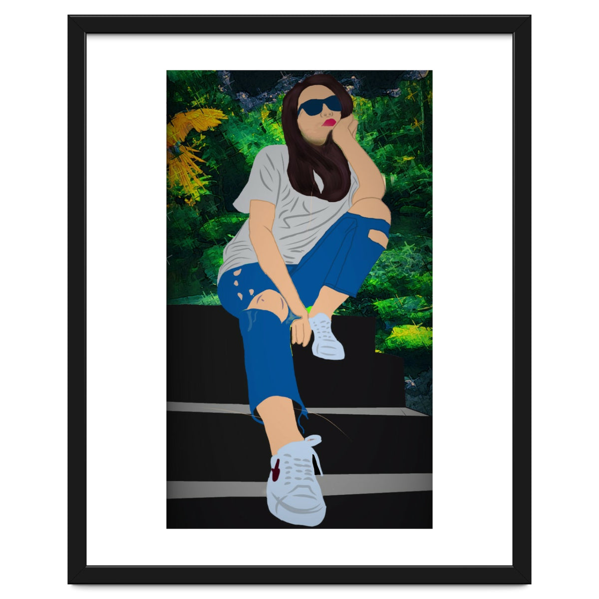 A Girl Sitting On A Step