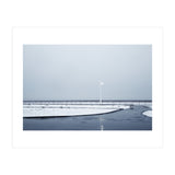 Street light turned on the winter snow street (Print Only) thumbnail