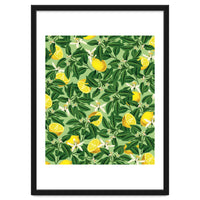 Lemonade Garden, Green Fresh Lemon Botanical Illustration, Vibrant Summer Tropical Fruit Nature