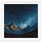 Starry Night Over Majestic Mountains Impasto Oil Painting Style thumbnail
