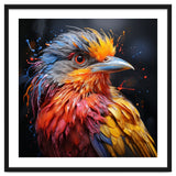 Vibrant Bird With Colorful Splatter Paint thumbnail