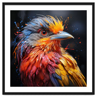 Vibrant Bird With Colorful Splatter Paint
