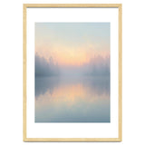 Misty Sunrise Over Pine Forest Lake thumbnail