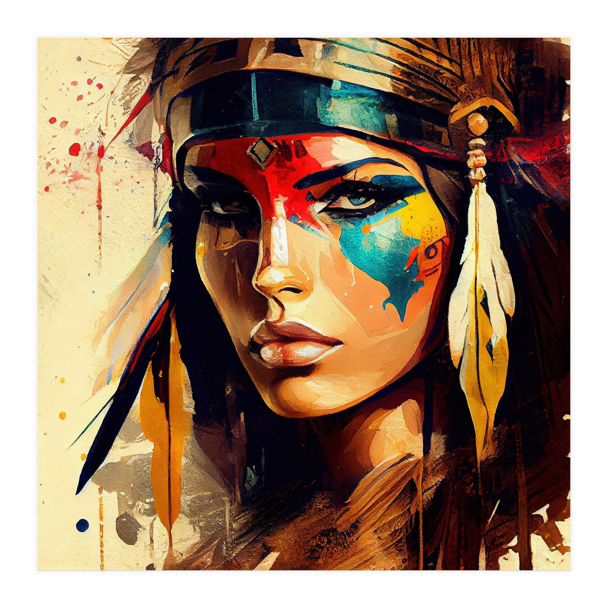Powerful Egyptian Warrior Woman #2 (Print Only)