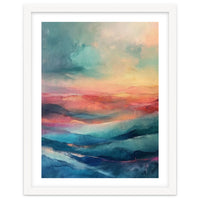 Ethereal Abstract Mountain Mist Painting