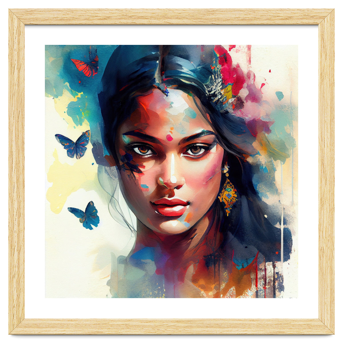 Azure Butterflies Hindu Portrait