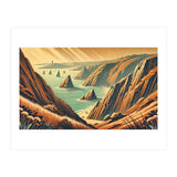 Vintage Cliffside Serenity Poster (Print Only) thumbnail