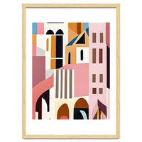 Moroccan City, Pastel Architecture Cityscape Buildings, Travel Eclectic Modern Bohemian Houses