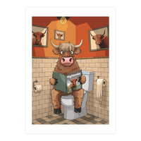 Highland Cow On The Toilet (Print Only)