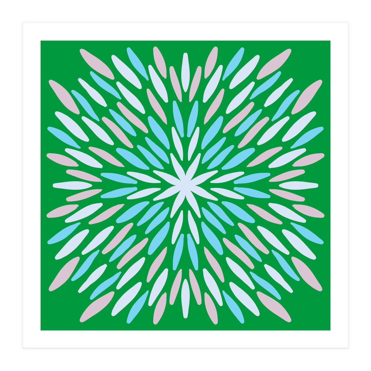Petal Burst - green, blue, beige (Print Only)