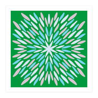 Petal Burst - green, blue, beige (Print Only)