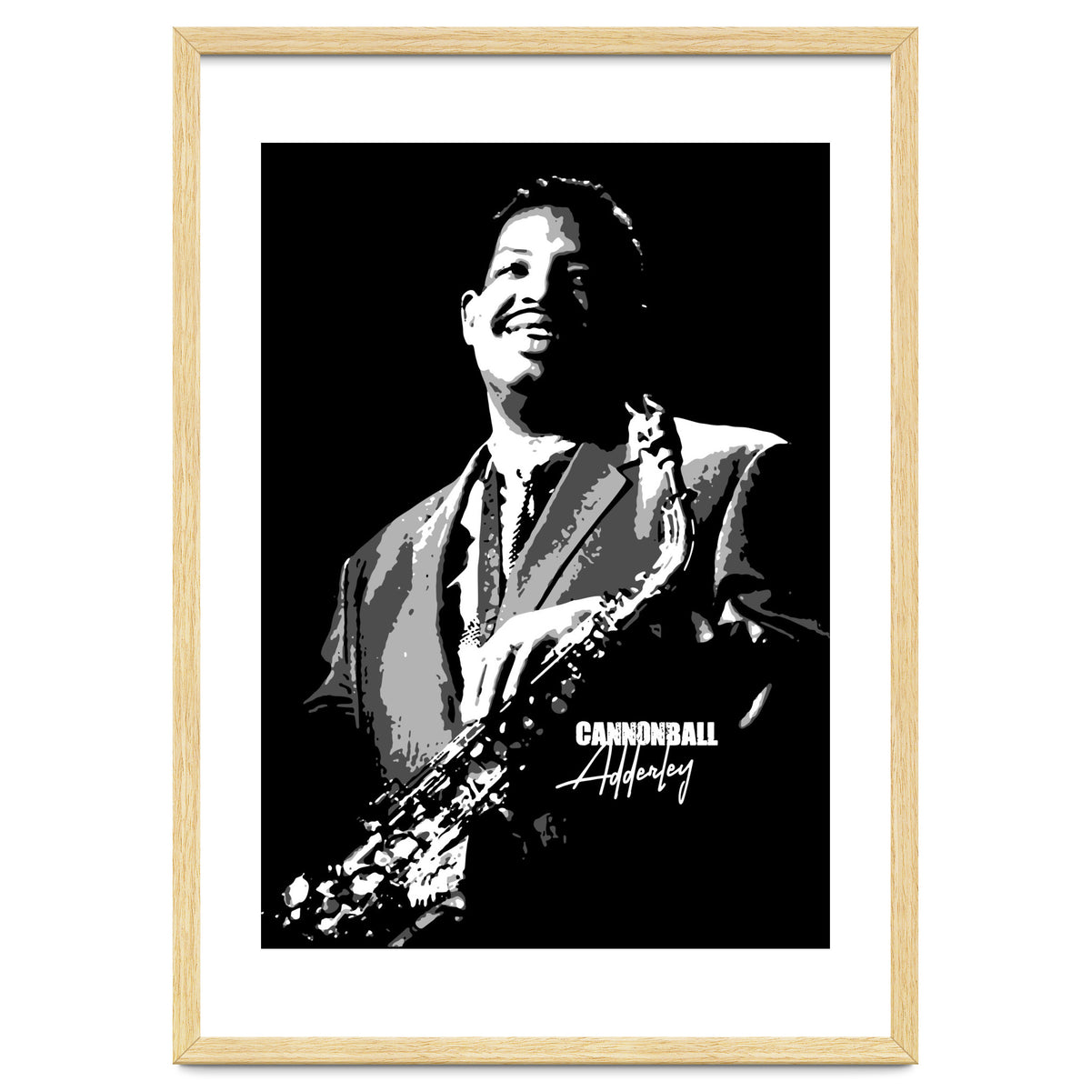 Cannonball Adderley American Jazz Saxophonist in Grayscale