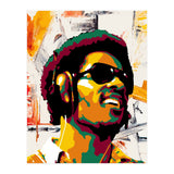 Stevie Wonder Colorful Abstract Retro Art (Print Only) thumbnail