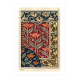 The poppy, Papaver somniferum, in stained glass, wallpaper, fabric and tile patterns. Lithograph ... (Print Only) thumbnail