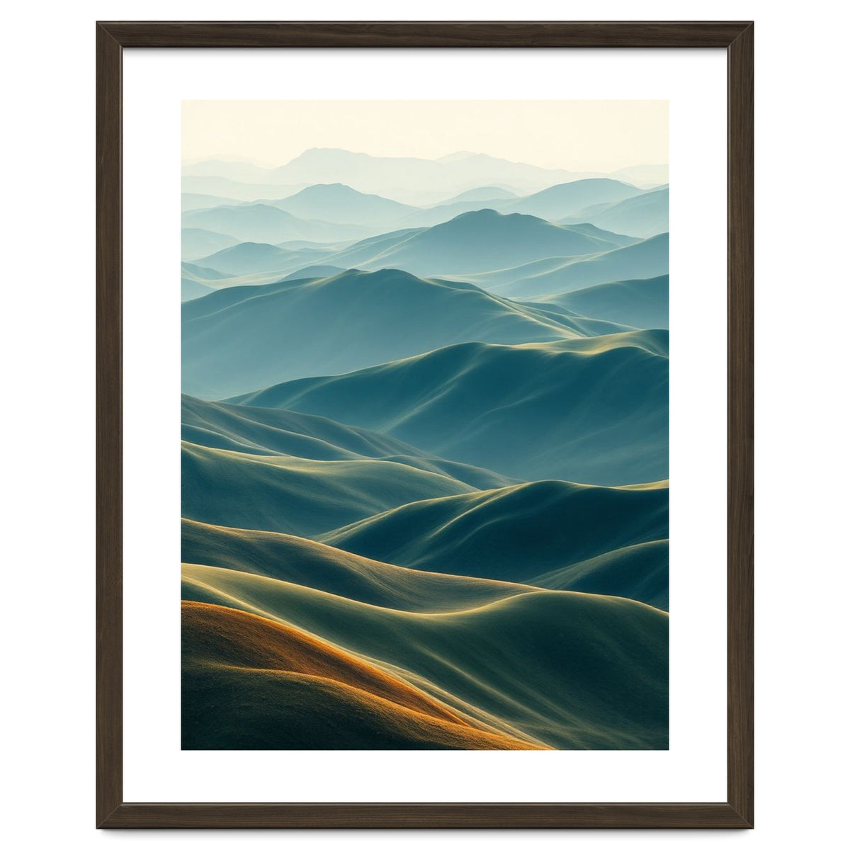 Minimalist Misty Mountain Landscape Wall Art