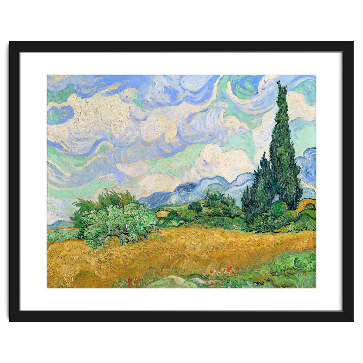 Wheat Field with Cypresses.